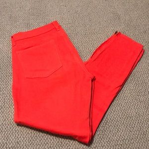 Watermelon Pink J Crew Toothpick Ankle Jeans